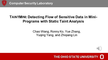 TaintMini: Detecting Flow of Sensitive Data in Mini-Programs with Static Taint Analysis