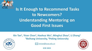 Is It Enough to Recommend Tasks to Newcomers? Understanding    Mentoring on Good First Issues
