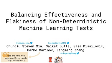 Balancing Effectiveness and Flakiness of Non-Deterministic Machine Learning Tests